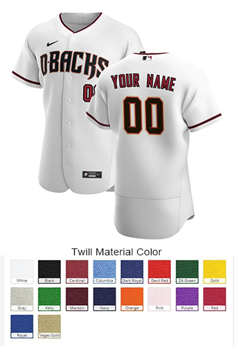 Arizona Diamondbacks Custom Letter and Number Kits for Home Jersey 01 Material Twill